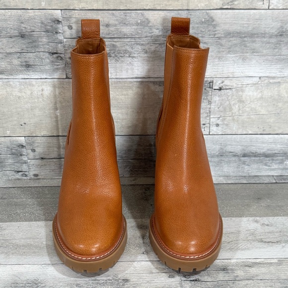 TORY BURCH CARSON LUG SOLE ANKLE BOOT - Toasted Caramel - Sz - 10 .US - Picture 3 of 11